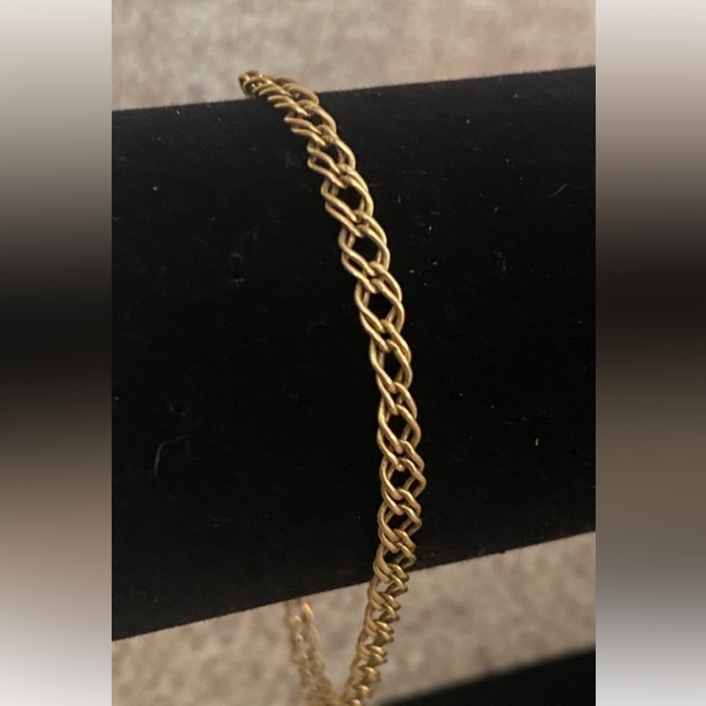 14kt gold Italy double link chain braclet